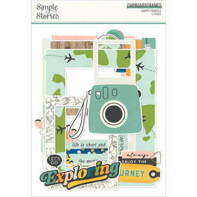 Simple Stories - Happy Travels Chipboard Frames 6/Pkg
