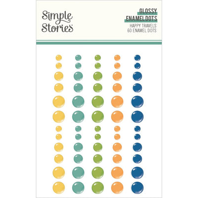 Simple Stories - Happy Travels Enamel Dots 60/Pkg
