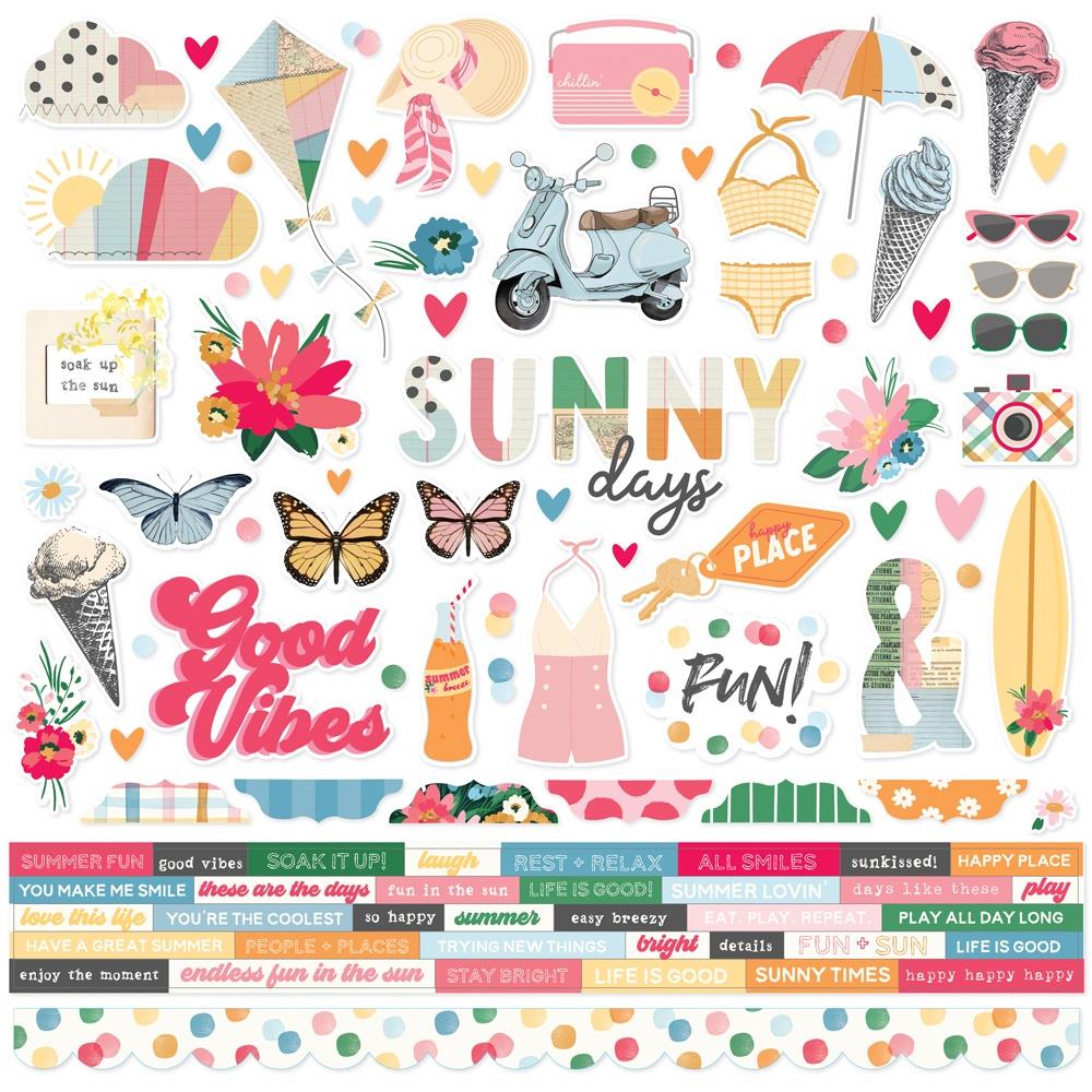 Simple Stories - Sunny Days Element Sticker Sheet 12x12