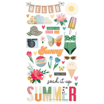Simple Stories - Sunny Days Chipboard Stickers 32/Pkg