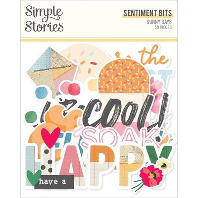 Simple Stories - Sunny Days Sentiment Bits 59/Pkg
