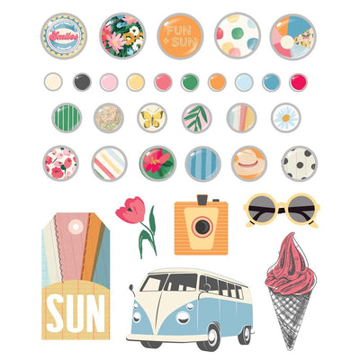 Simple Stories - Sunny Days Decorative Brads 32/Pkg