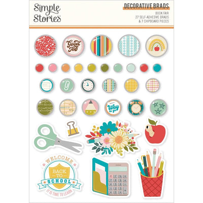 Simple Stories - Book Fair Decorative Brads 32/Pkg