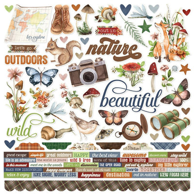 Simple Stories - Simple Vintage Woodlands Element Sticker Sheet 12x12