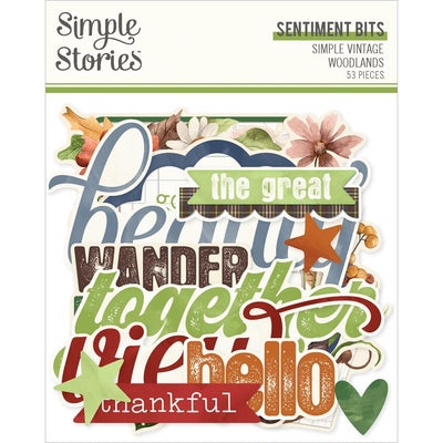 Simple Stories - Simple Vintage Woodlands Sentiment Bits 53/Pkg