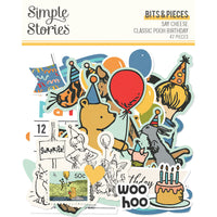 Simple Stories - Say Cheese Classic Pooh Birthday Bits & Pieces 47/Pkg