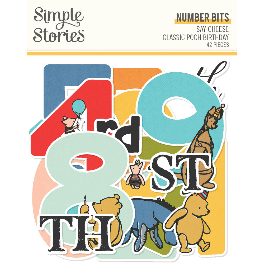 Simple Stories - Say Cheese Classic Pooh Birthday Number Bits 42/Pkg