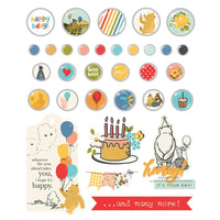 Simple Stories - Say Cheese Classic Pooh Birthday Decorative Brads 32/Pkg
