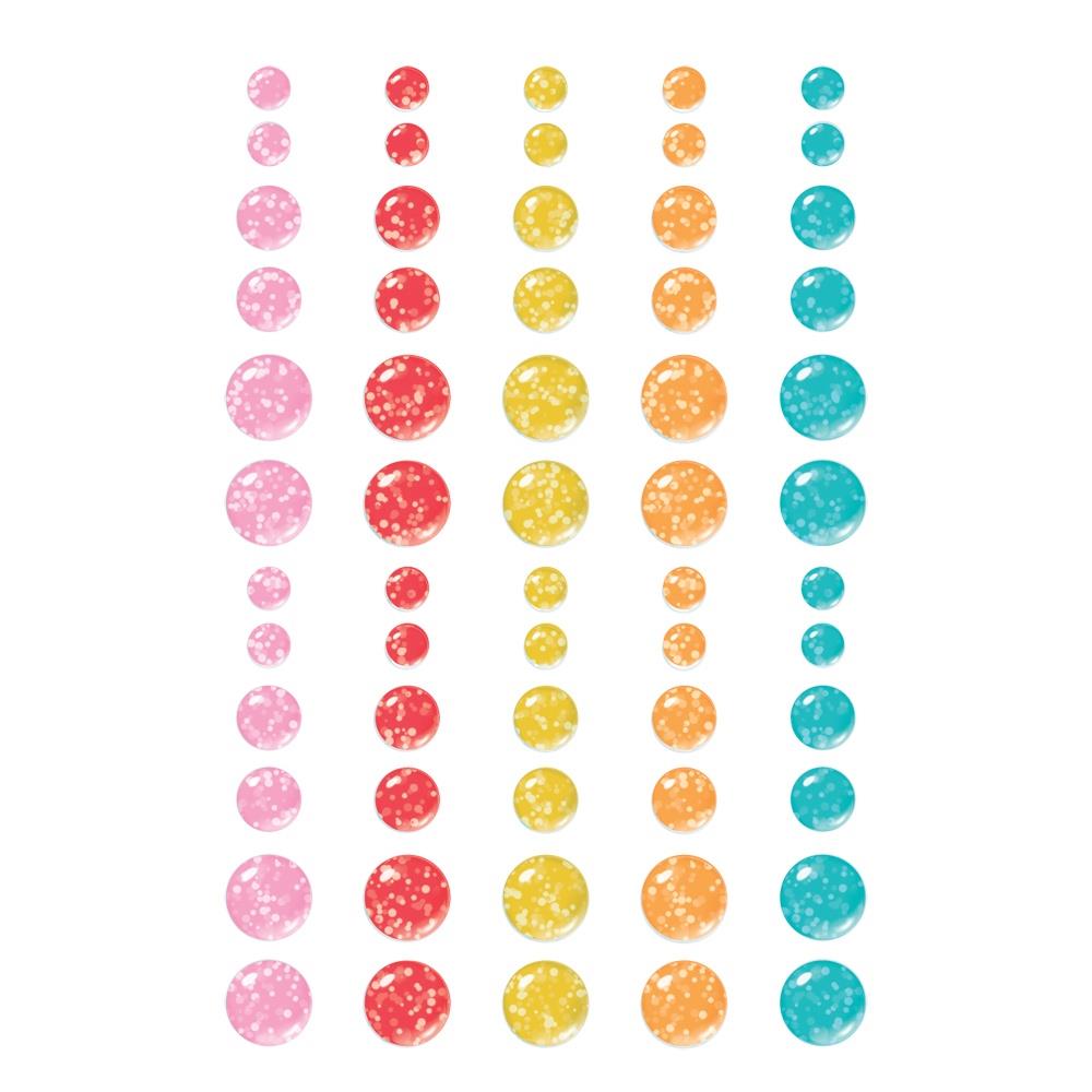 Simple Stories - Fun Times Glitter Enamel Dots 60/Pkg