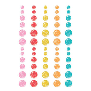 Simple Stories - Fun Times Glitter Enamel Dots 60/Pkg