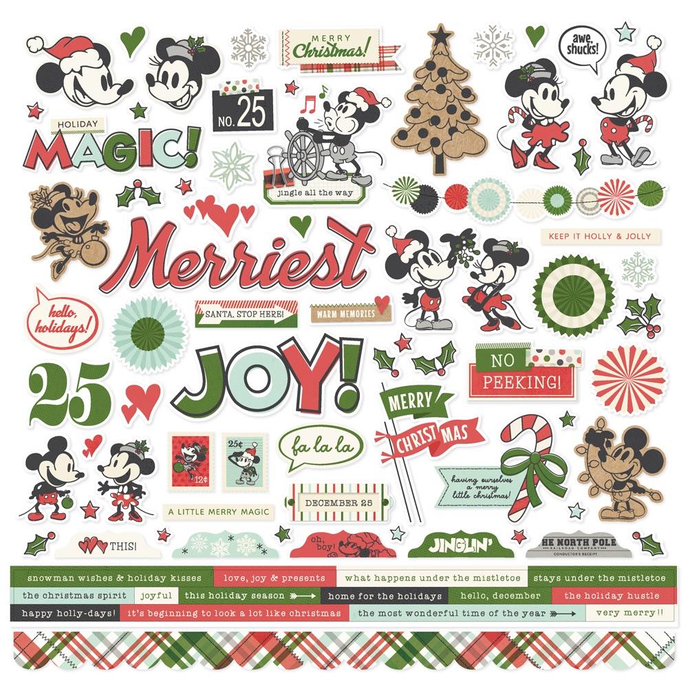 Simple Stories - Say Cheese Classic Mouse Christmas 12x12 Element Sticker Sheet