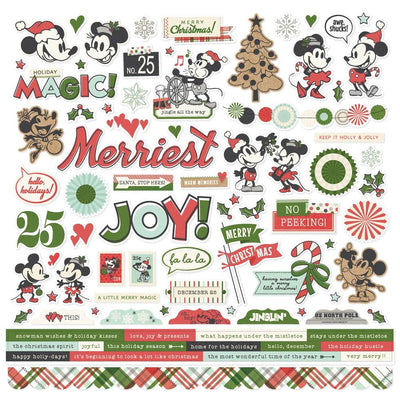 Simple Stories - Say Cheese Classic Mouse Christmas 12x12 Element Sticker Sheet
