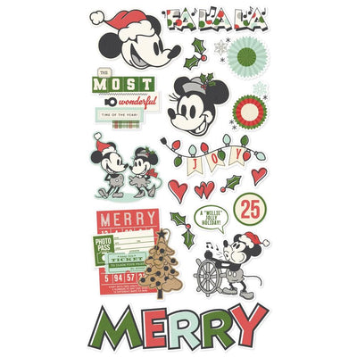 Simple Stories - Say Cheese Classic Mouse Christmas Chipboard Stickers 6x12