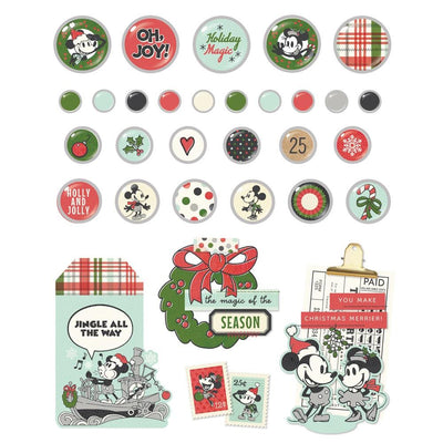 Simple Stories - Say Cheese Classic Mouse Christmas Decorative Brads