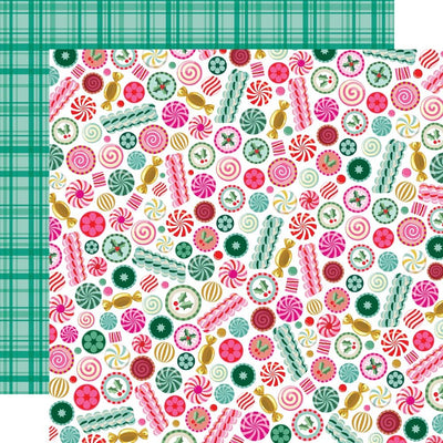 Simple Stories - Hard Candy Christmas Paper - Peppermint Swirls