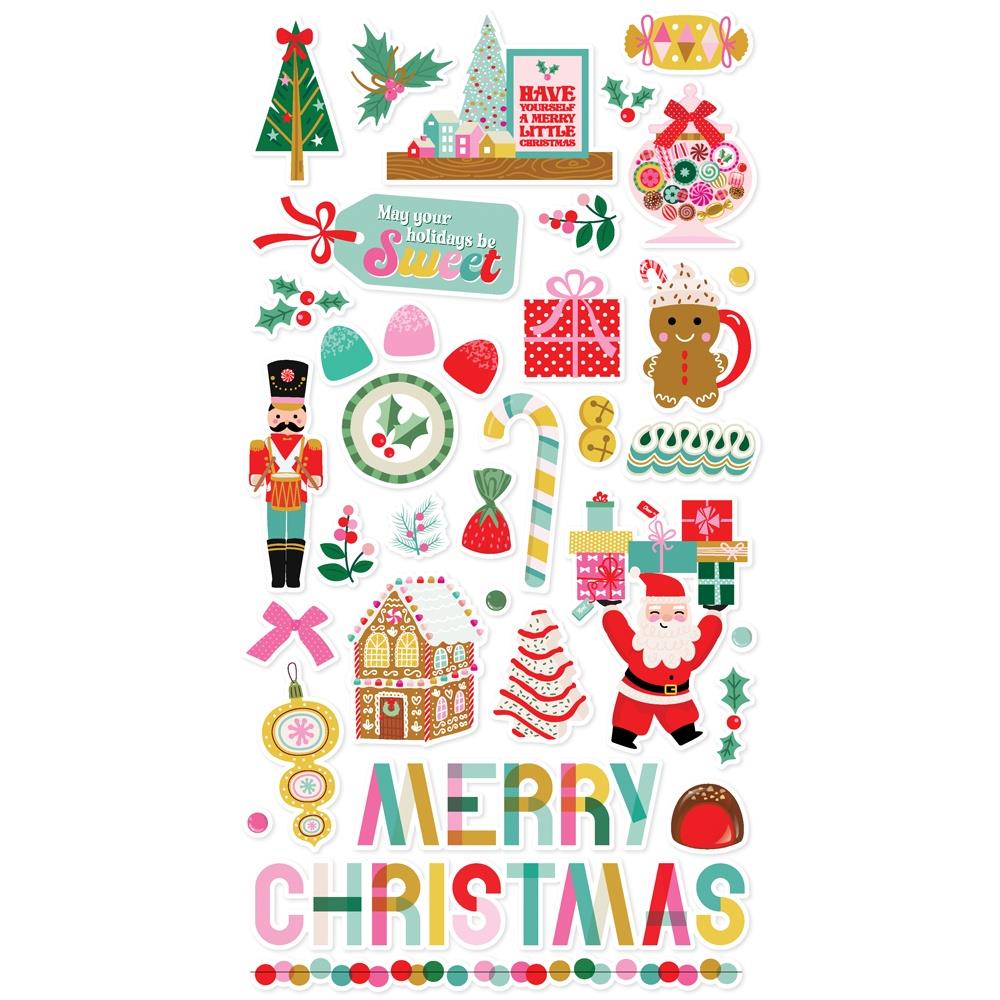 Simple Stories - Hard Candy Christmas Chipboard Stickers 6x12"