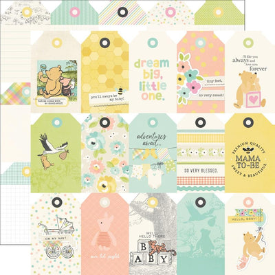 Simple Stories - Say Cheese Classic Pooh Baby Paper - Tag Elements