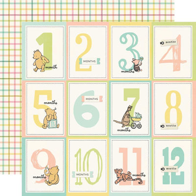 Simple Stories - Say Cheese Classic Pooh Baby Paper - 3X4 Month Elements