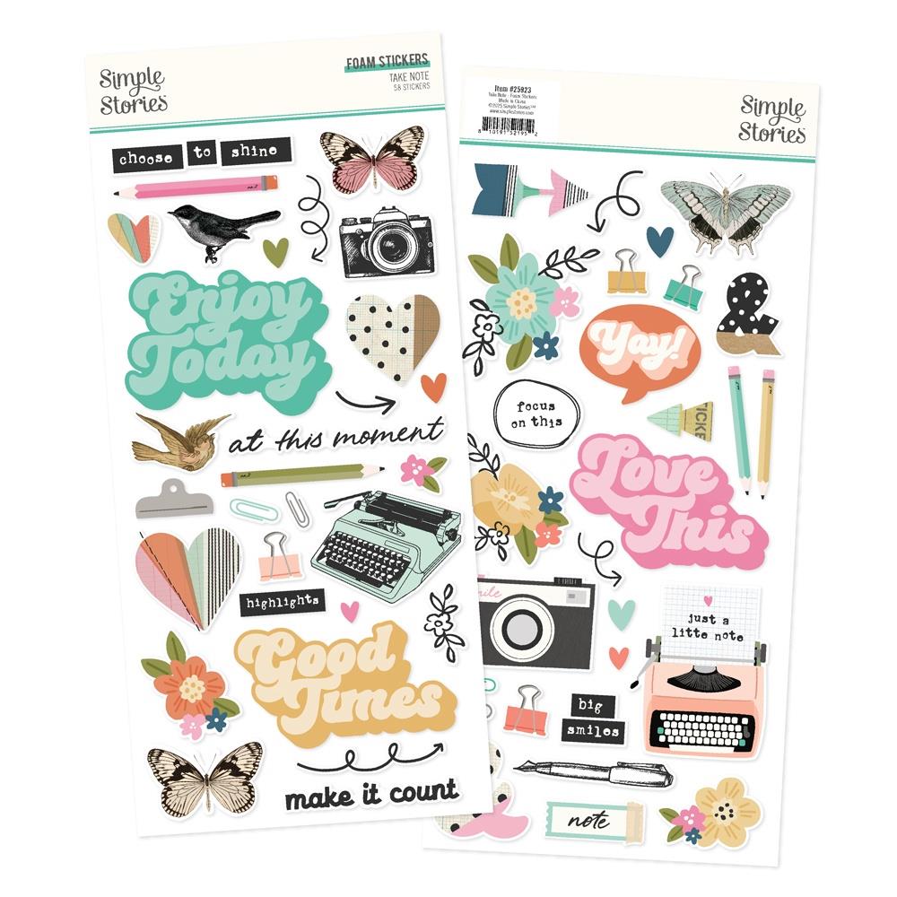 Simple Stories - Take Note Foam Stickers 58/Pkg