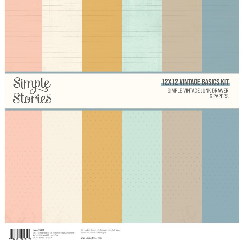 Simple Stories - Simple Vintage Junk Drawer Vintage Basics Kit 12"x12"