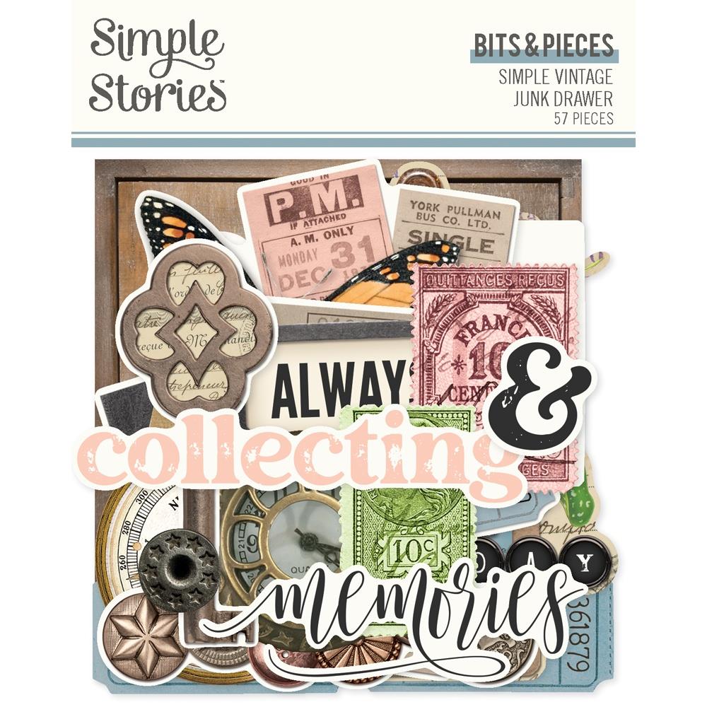 Simple Stories - Simple Vintage Junk Drawer Bits & Pieces 57/Pkg