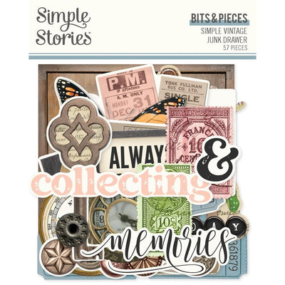 Simple Stories - Simple Vintage Junk Drawer Bits & Pieces 57/Pkg