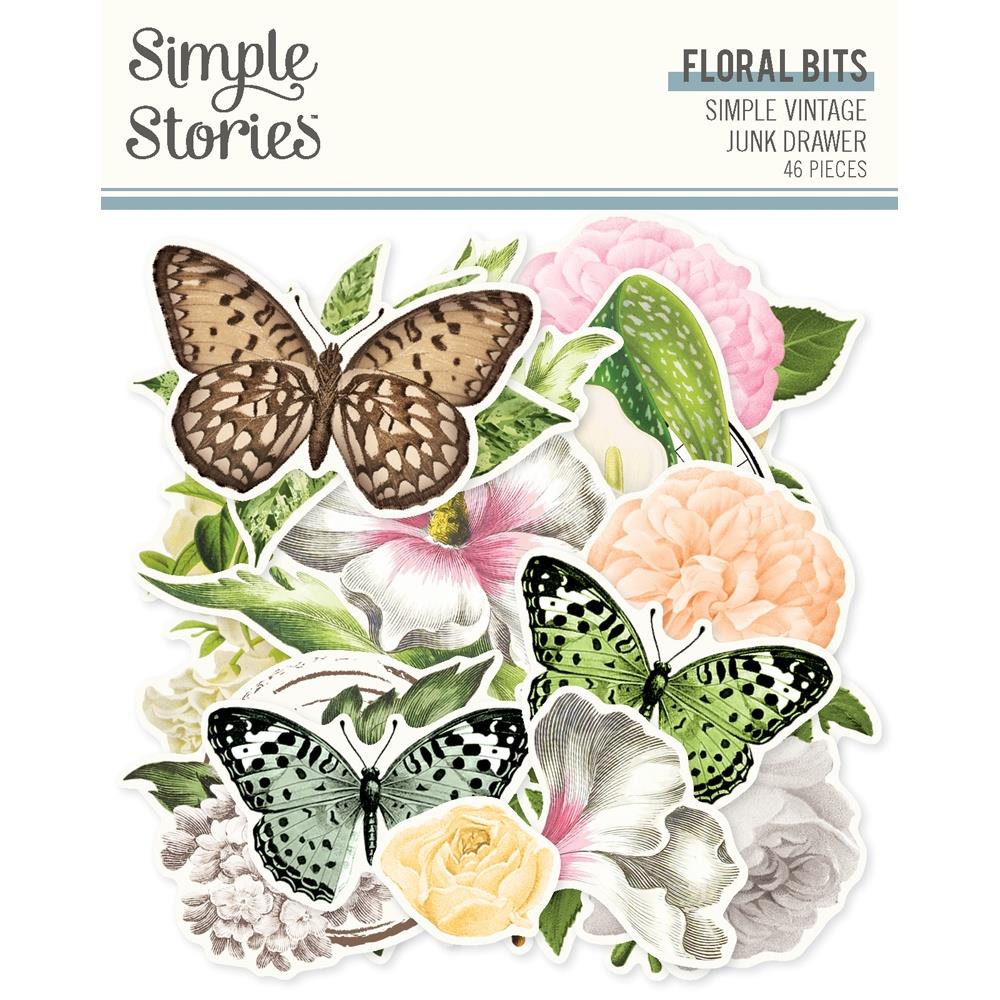 Simple Stories - Simple Vintage Junk Drawer Floral Bits 46/Pkg