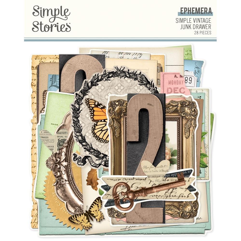 Simple Stories - Simple Vintage Junk Drawer Ephemera Die Cuts 28/Pkg