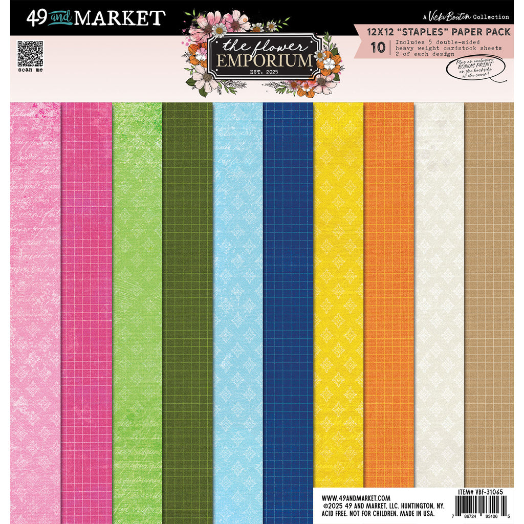 49 and Market - The Flower Emporium 12x12 Staples Paper Collection