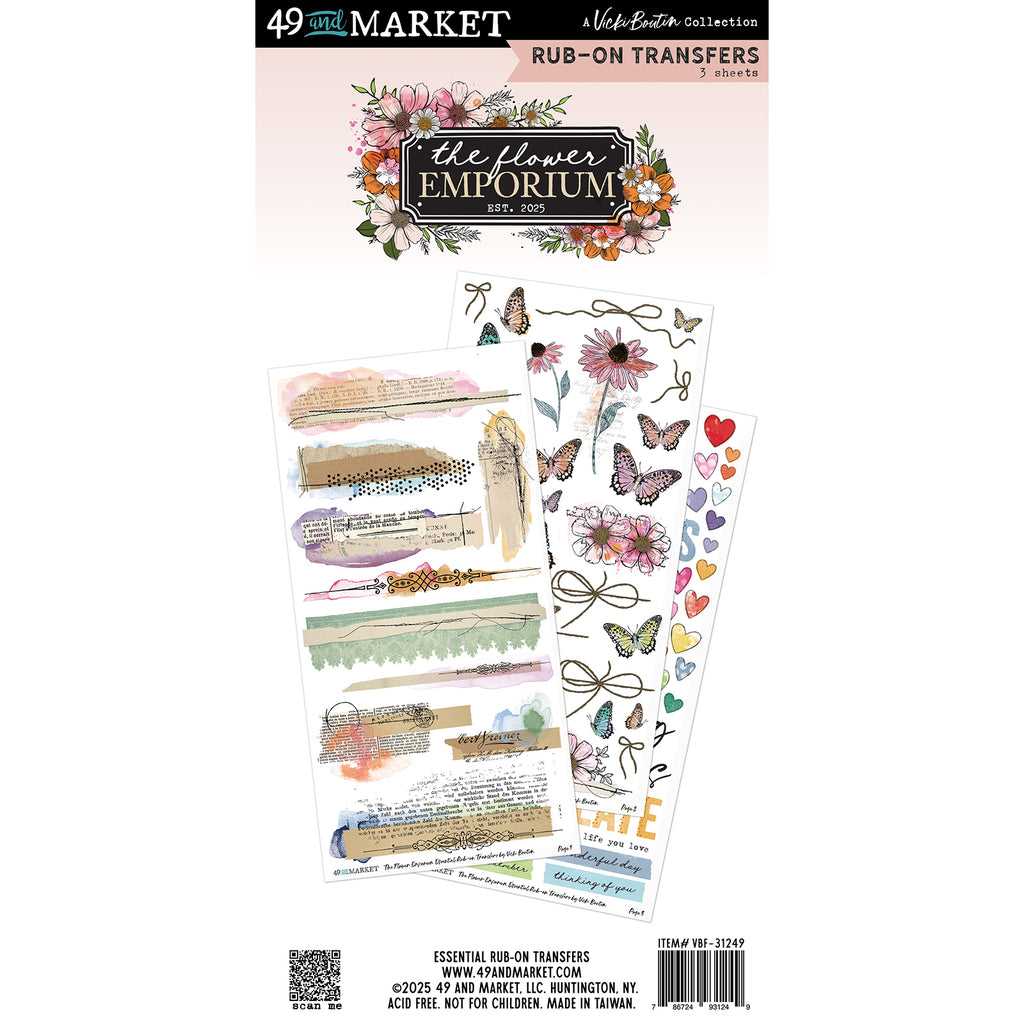 49 and Market - The Flower Emporium Rub-ons - Essentials