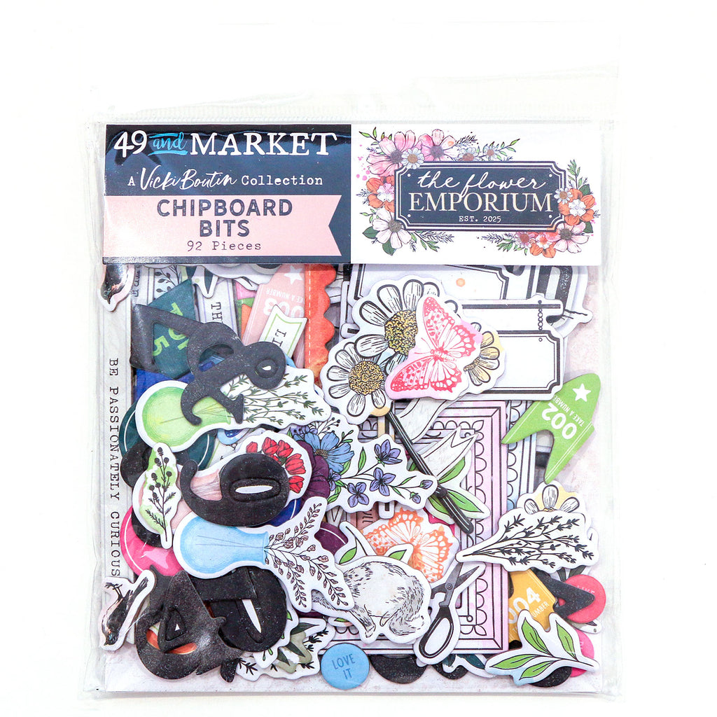 49 and Market - The Flower Emporium Chipboard Bits 92/Pkg