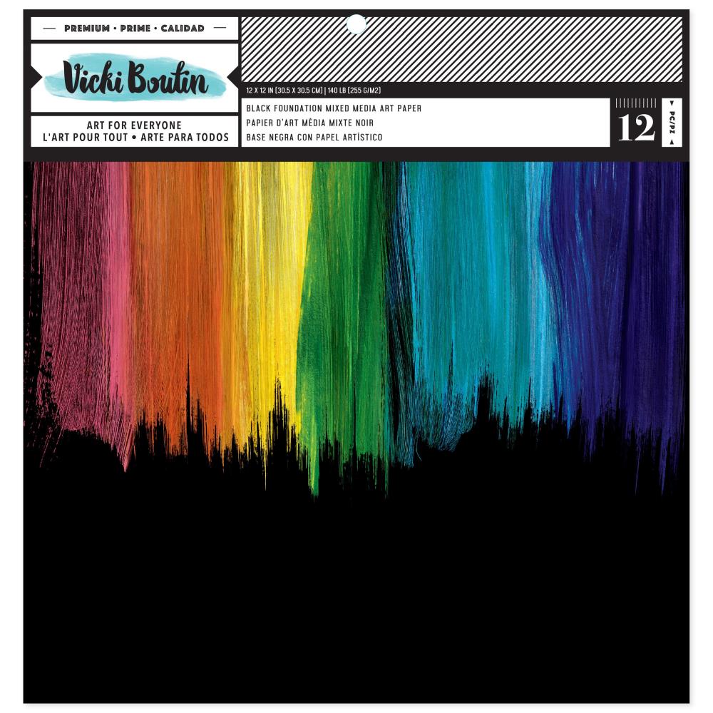 Vicki Boutin Mixed Media - Black Foundations Art Paper
