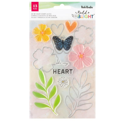 Vicki Boutin - Bold And Bright Stamp & Die Set - Oh My Heart