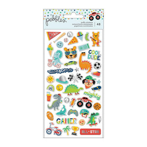 Pebbles - Cool Boy Puffy Icon Stickers - 48/Pkg