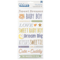 American Crafts Hello Little Boy Phrase Thickers Stickers 136/Pkg