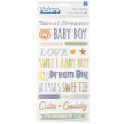 American Crafts Hello Little Boy Thickers Stickers 136/Pkg Phrases