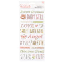 American Crafts Hello Little Girl Thickers Stickers 159/Pkg - Phrases