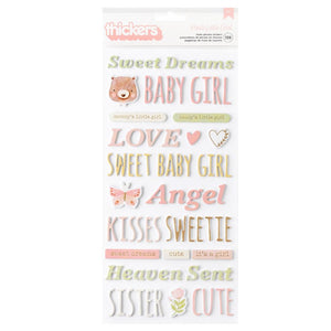 American Crafts Hello Little Girl Thickers Stickers 159/Pkg - Phrases