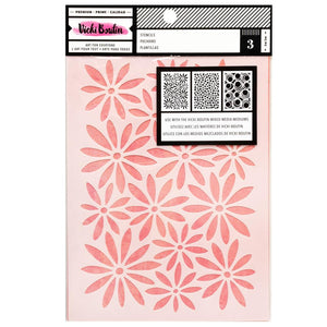 Vicki Boutin Mixed Media Stencil - Floral 3/Pkg