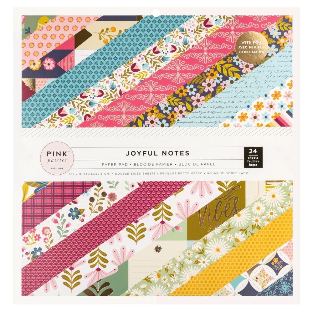 Pink Paislee - Joyful Notes Double-Sided Paper Pad 12"X12" 24/Pkg