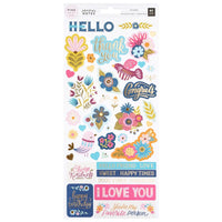 Pink Paislee - Joyful Notes Cardstock Stickers 6"X12"