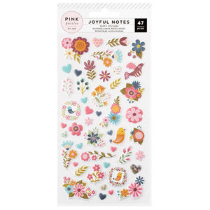 Pink Paislee - Joyful Notes Puffy Icon Stickers 47/Pkg