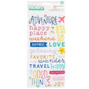 Paige Evans Adventurous Puffy Phrase Stickers 158/Pkg