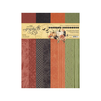 Graphic 45 - Ghostly Greetings Patterns & Solids Collection Pack 8.5