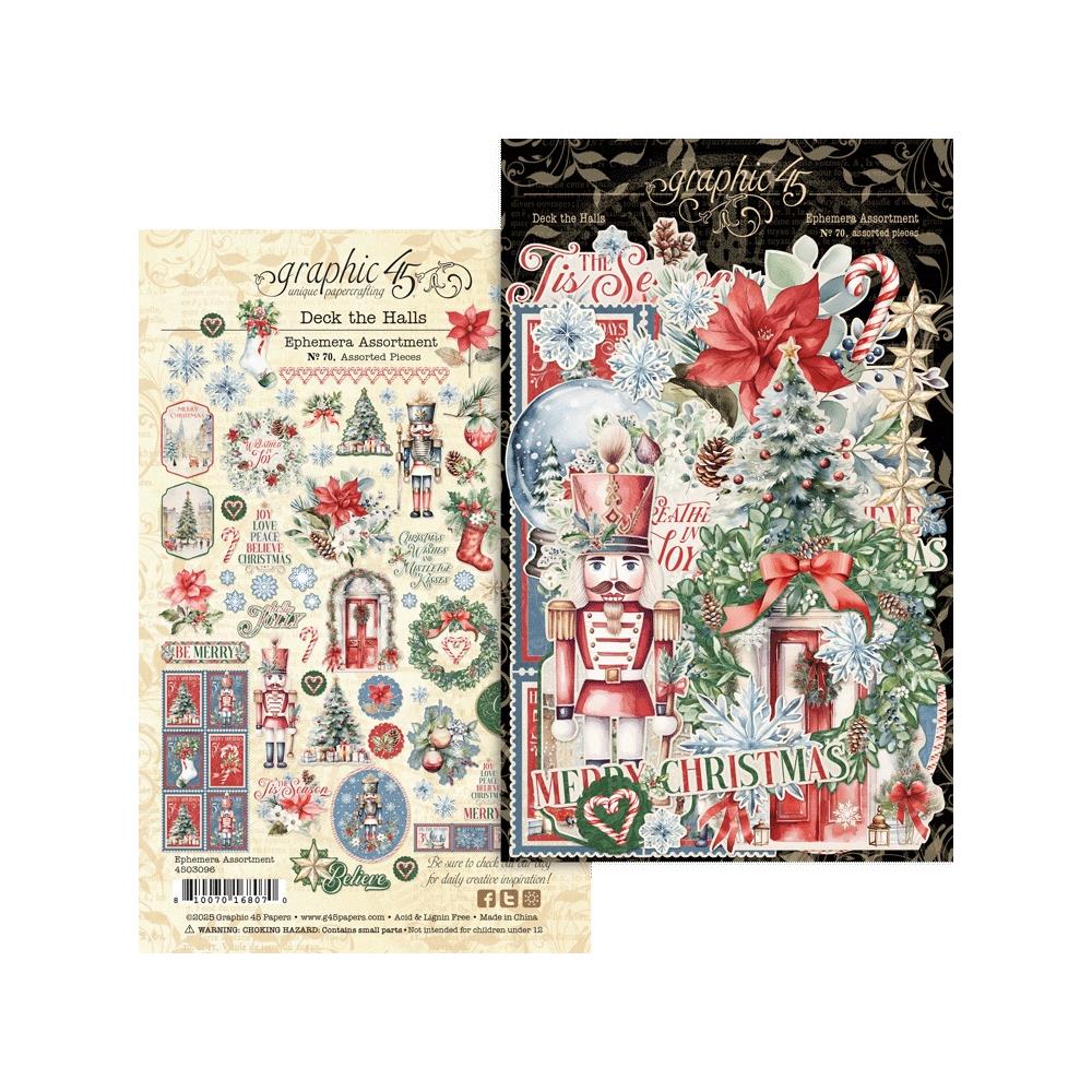 Graphic 45 - Deck the Halls Ephemera Set 70/Pkg