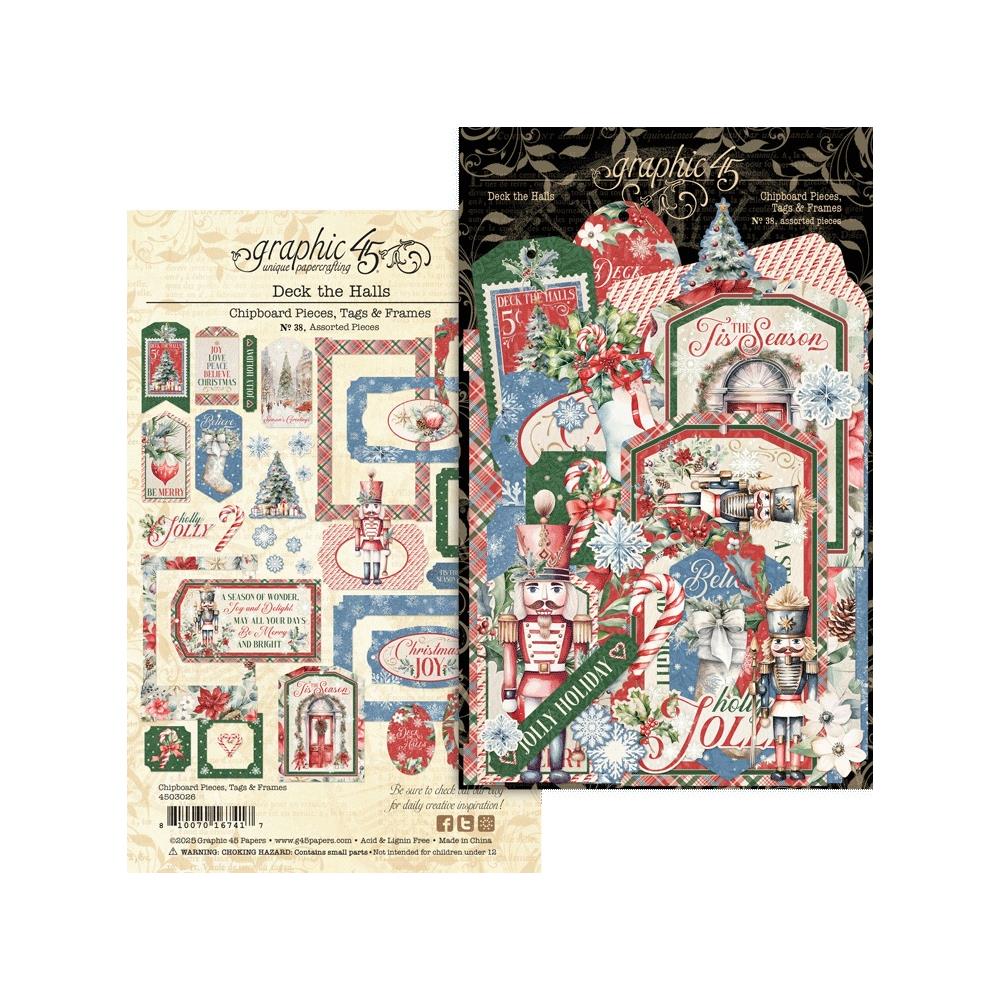Graphic 45 - Deck the Halls Chipboard Die Cuts