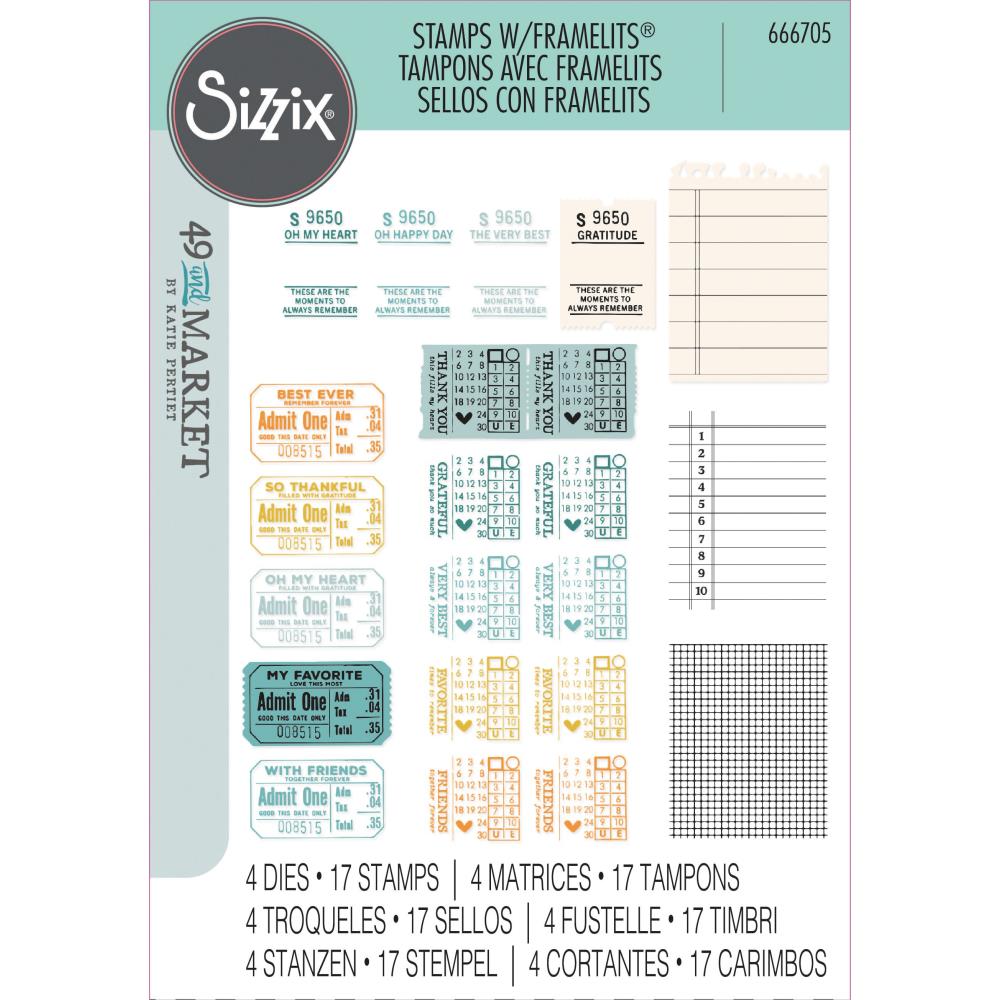 Sizzix Clear Stamp With Framlits Die By 49 And Market - Forever Journal Essentials