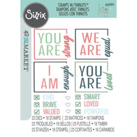 Sizzix Thinlits Die & A5 Stamp Set By 49 & Market 30/Pkg - Affirmations