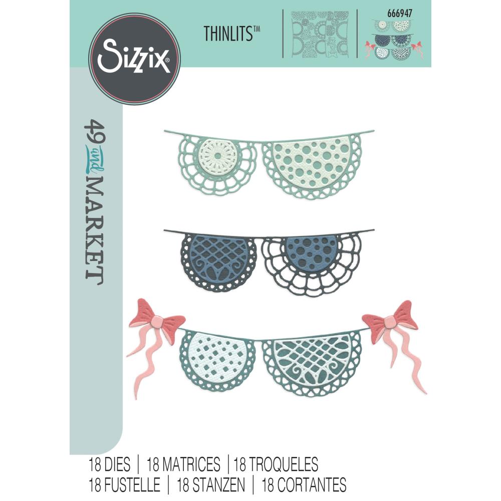 Sizzix Thinlits Die Set By 49 And Market 18/Pkg - Doily Banner
