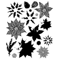 Sizzix Framelits Die & Stamp Set By 49 And Market 26/Pkg - Poinsettia Trio
